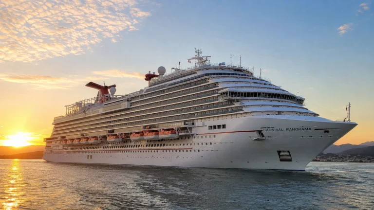 Carnival Panorama sailing at sunset