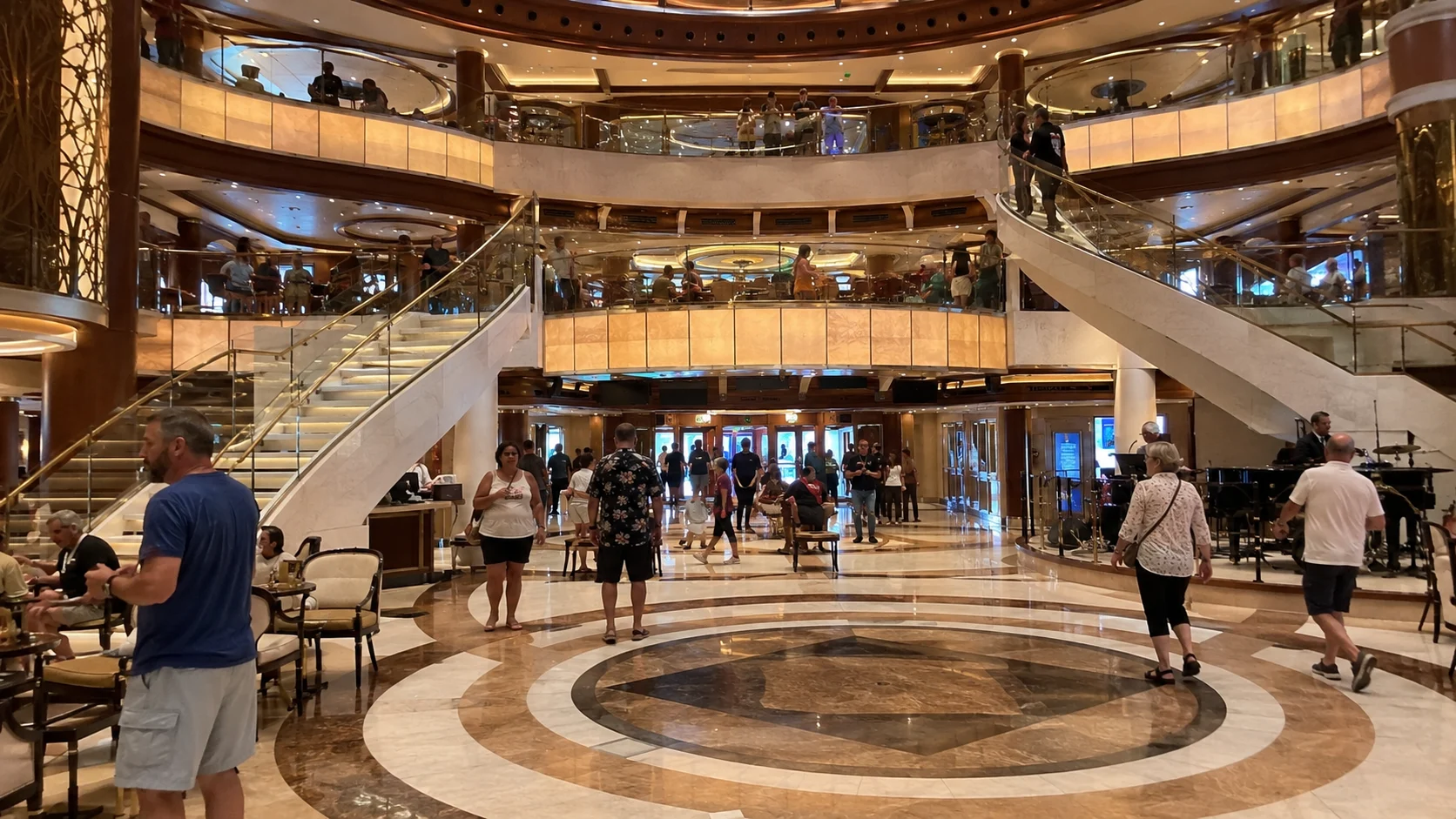 The multi-level Piazza atrium aboard Royal Princess