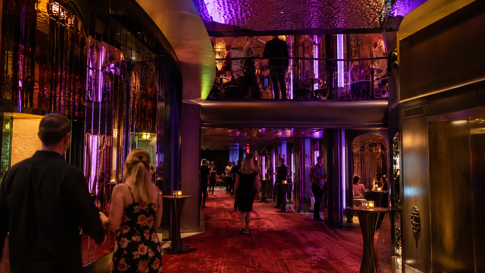 Guests dancing inside The Manor nightclub on Valiant Lady
