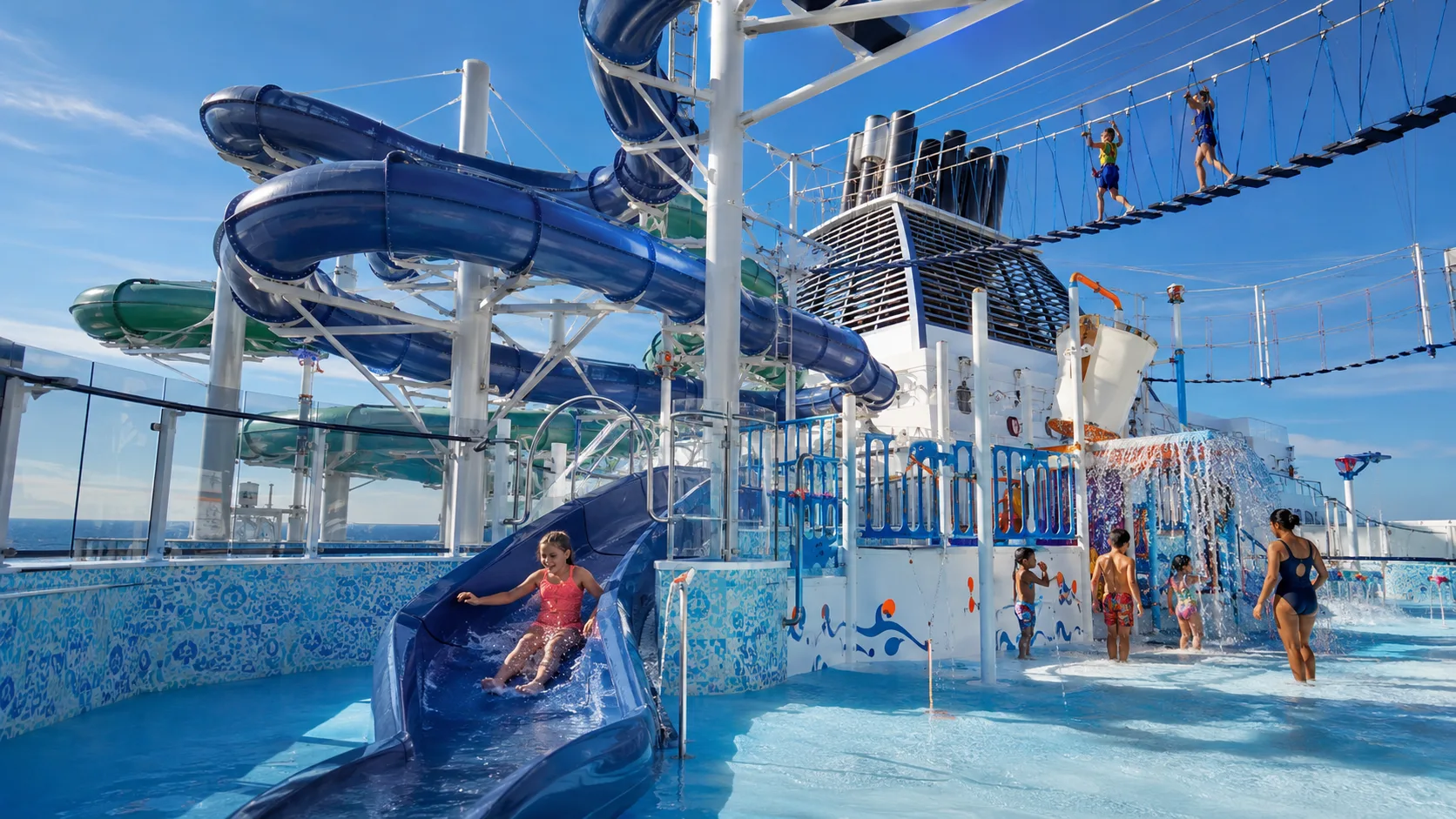 Ocean Cay Aquapark with slides and ropes course aboard MSC Euribia