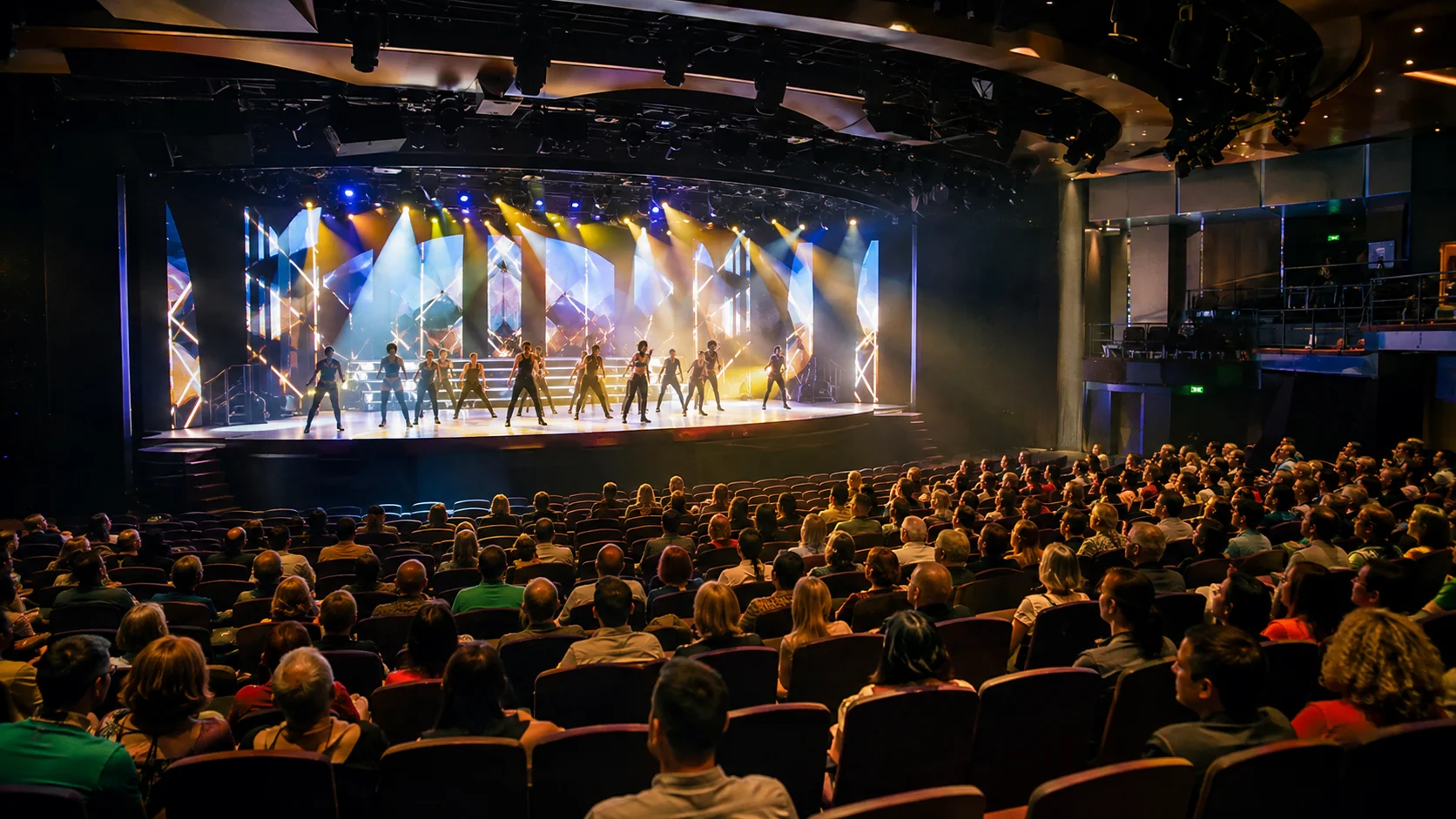 Stage performance inside Norwegian Epic Theater