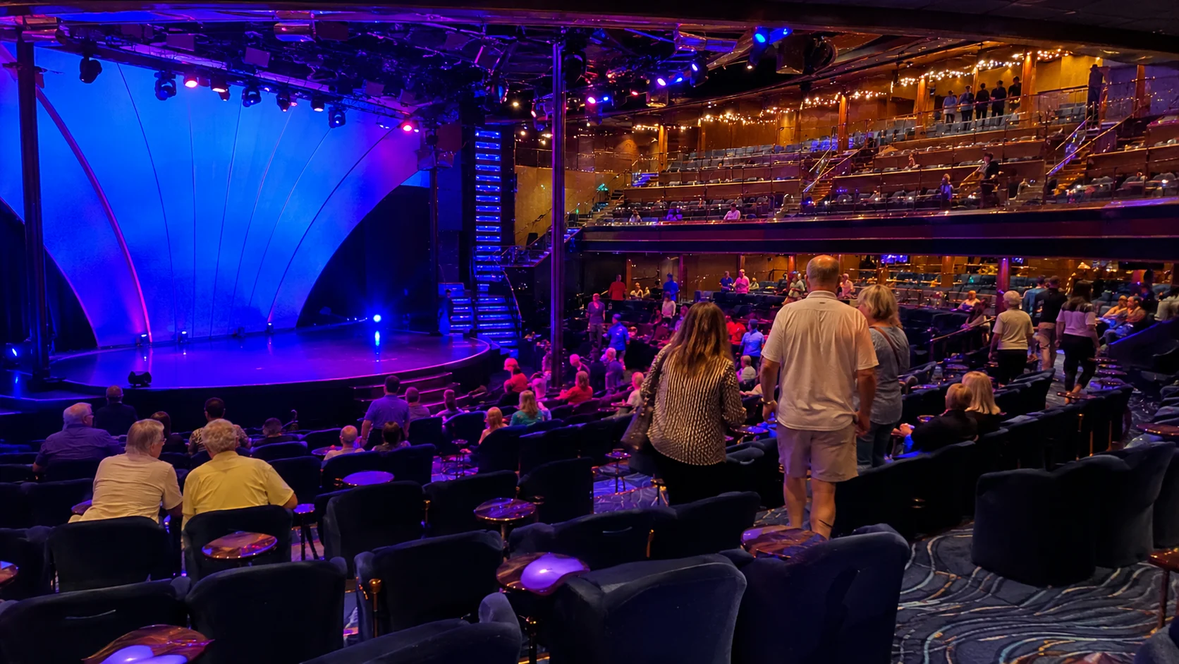 Audience gathering in the Liquid Lounge on Carnival Sunshine