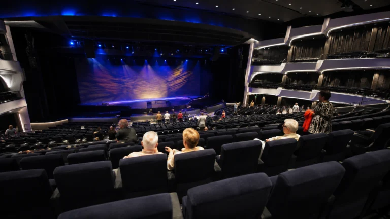 Audience seated inside the World Theatre on MSC World Europa
