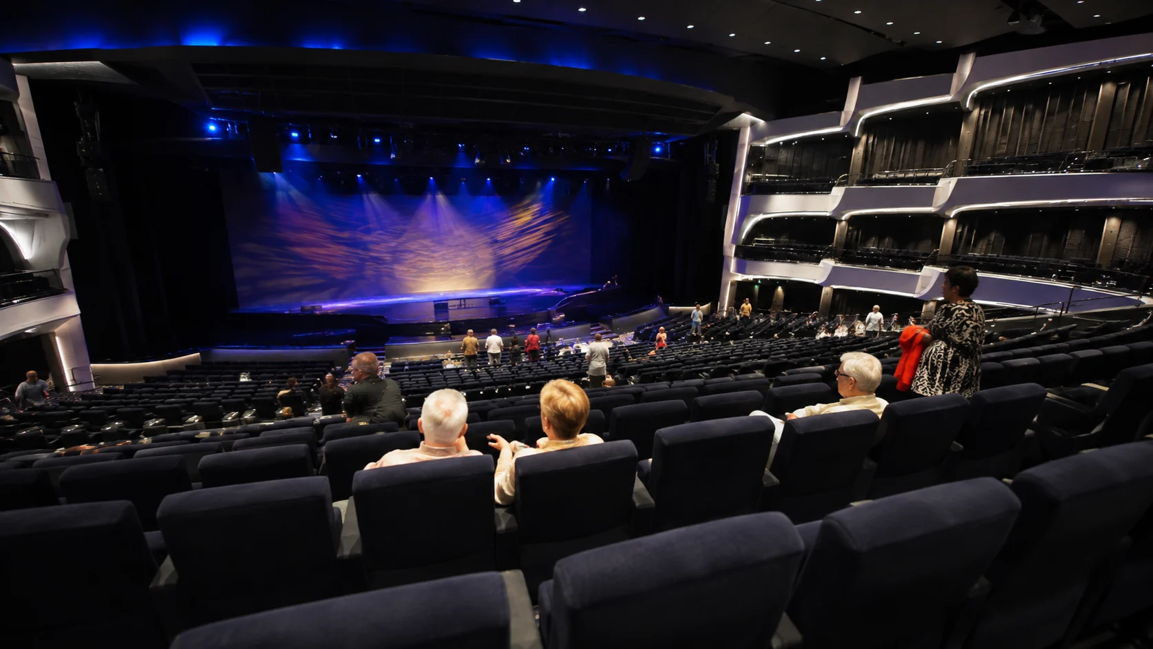 Audience seated inside the World Theatre on MSC World Europa
