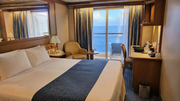 Caribbean Princess balcony cabin with an ocean view