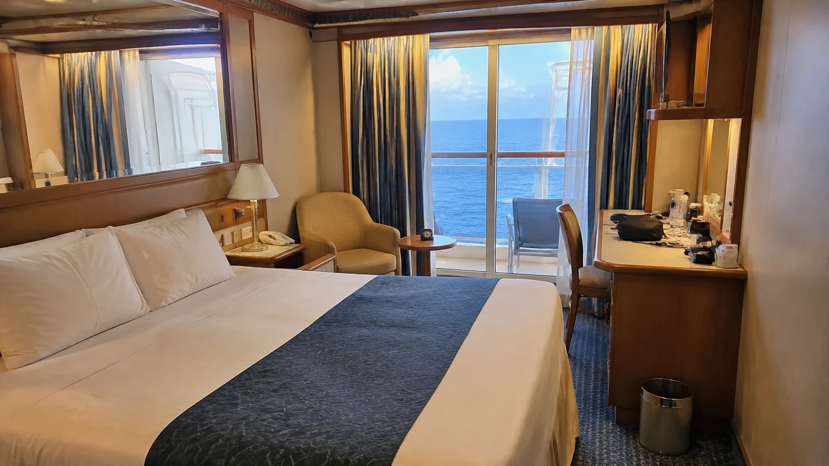 Caribbean Princess balcony cabin with an ocean view