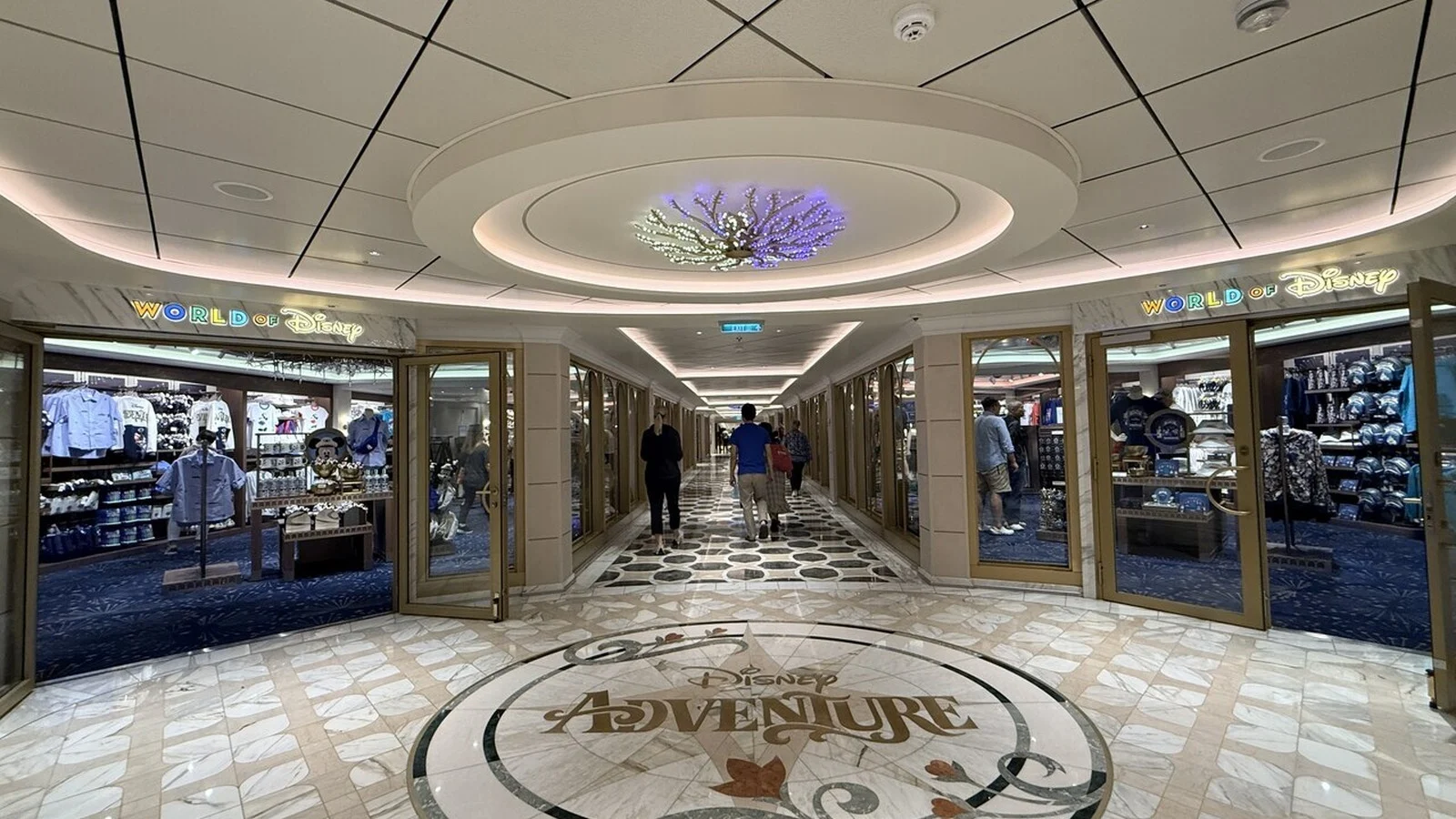 Shops lining Disney Adventure's interior promenade