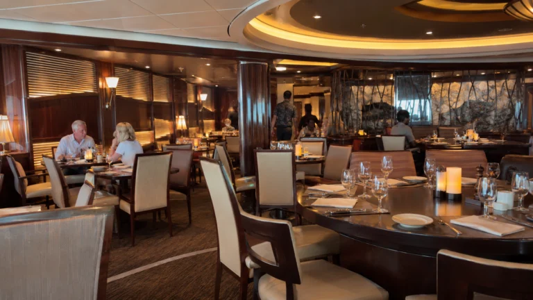 Dining room at Fahrenheit 555 steakhouse on Carnival Sunshine