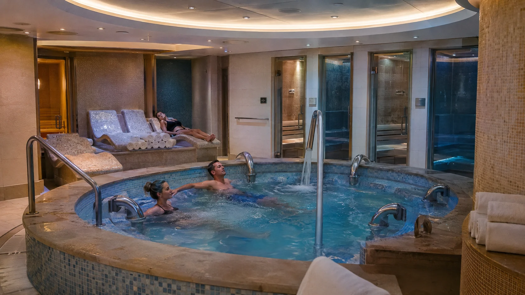 Hydrotherapy pool inside The Enclave aboard Discovery Princess