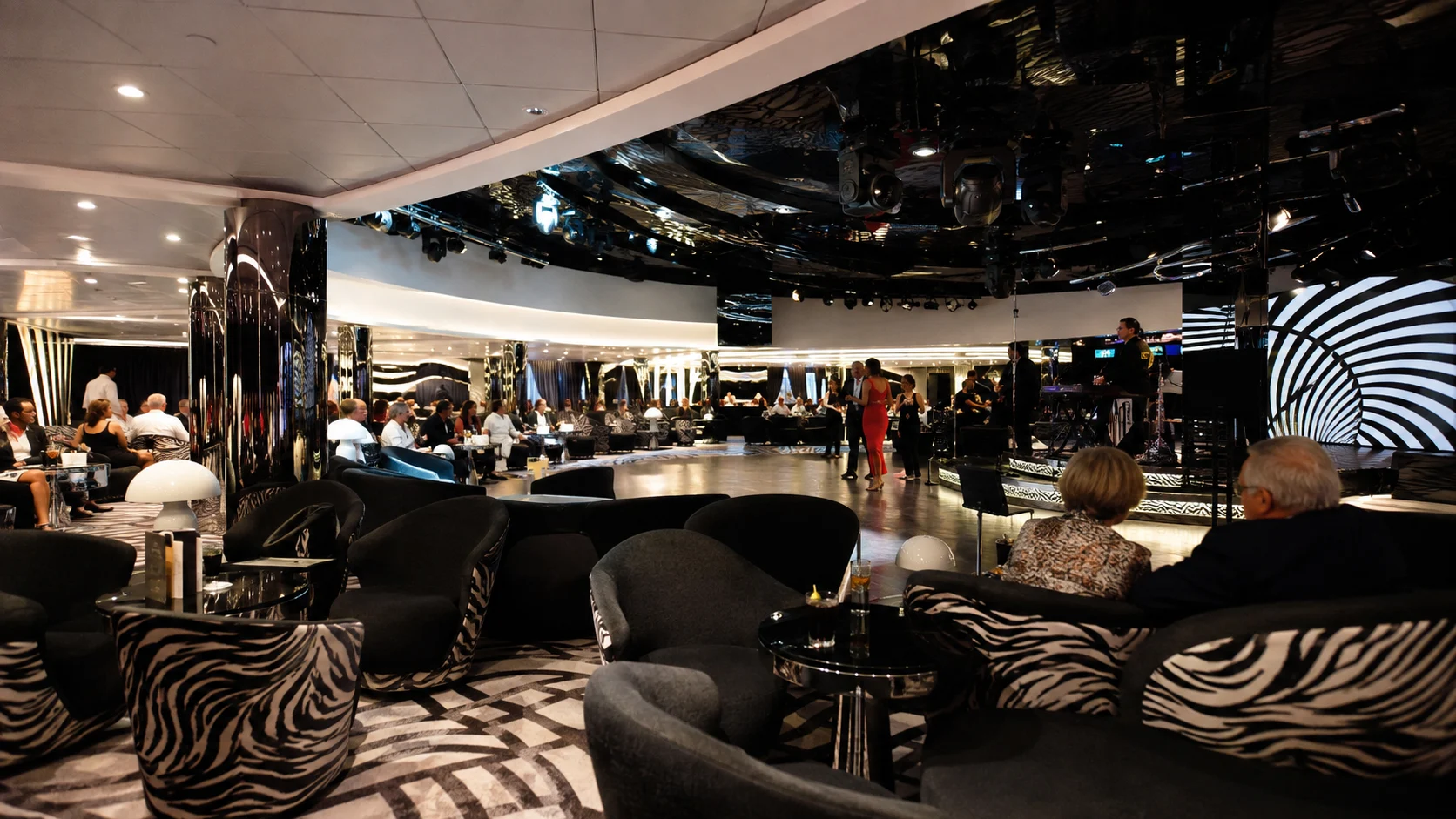 Black and White Lounge aboard MSC Divina