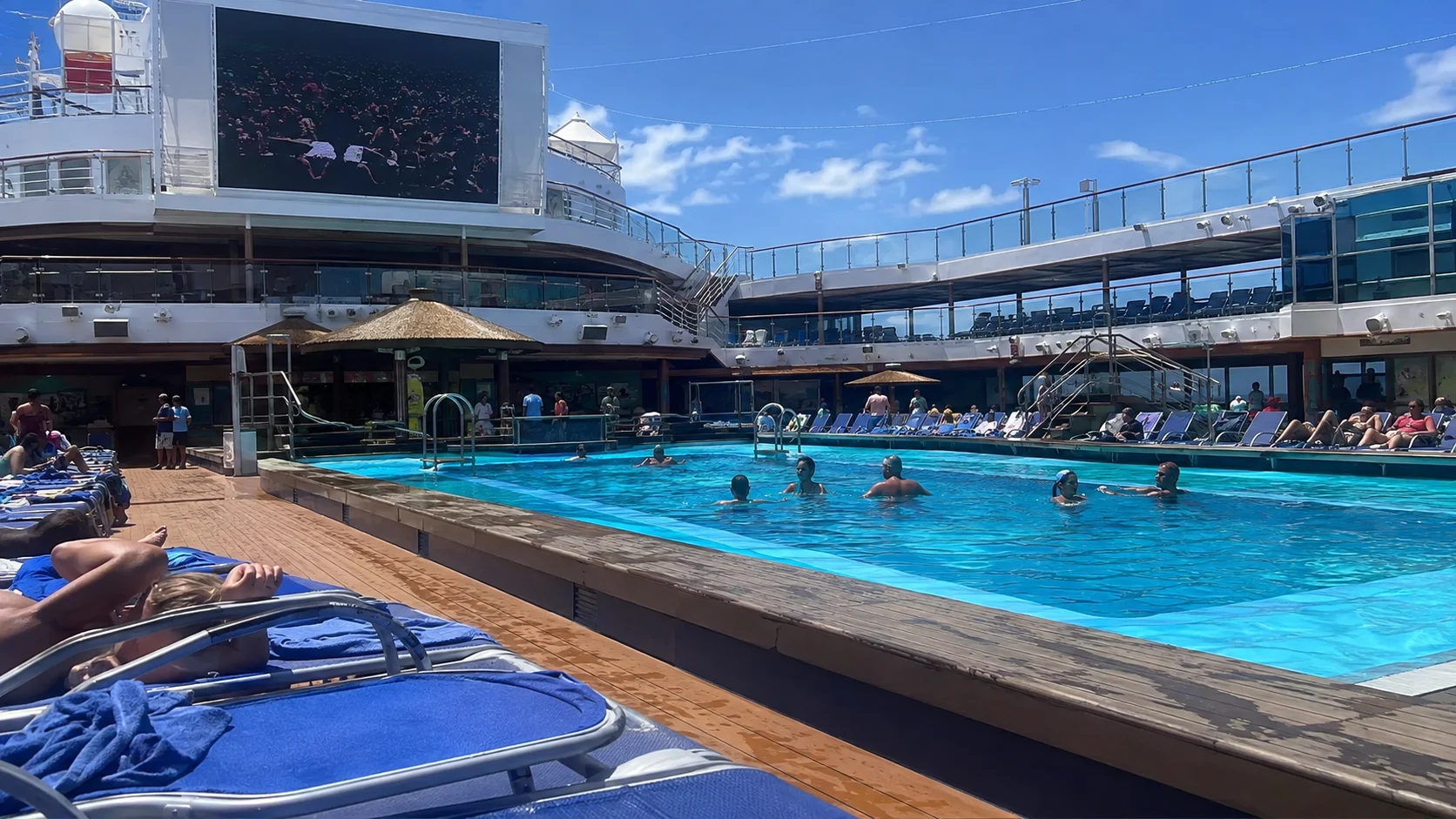 Carnival Breeze Beach Pool on a sunny sea day