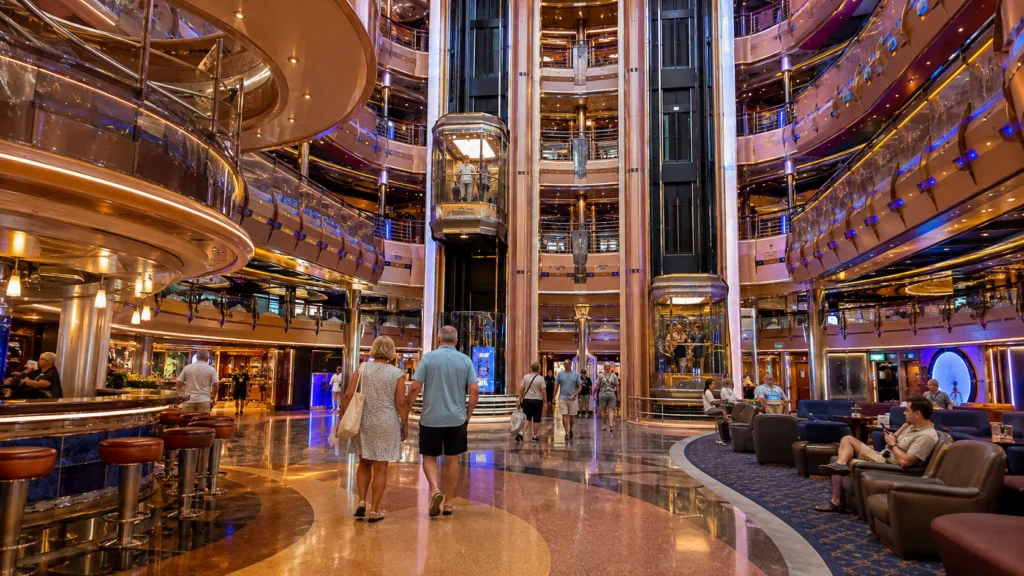 Carnival Dream atrium with glass elevators