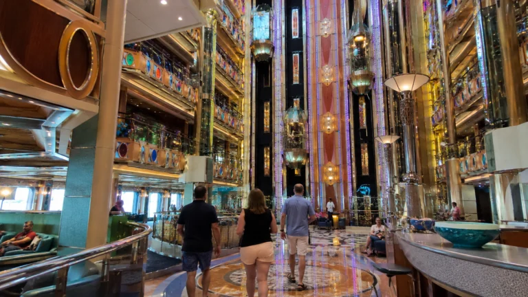Carnival Freedom atrium with glass elevators