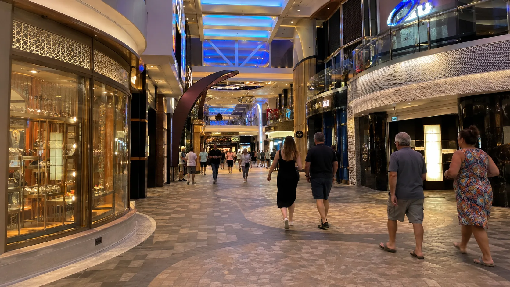 Evening stroll along Quantum of the Seas Royal Esplanade