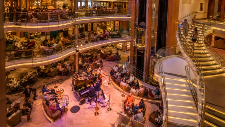 Live musician performing in the Radiance of the Seas Centrum