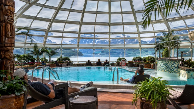 Glass-roofed Solarium pool aboard Radiance of the Seas