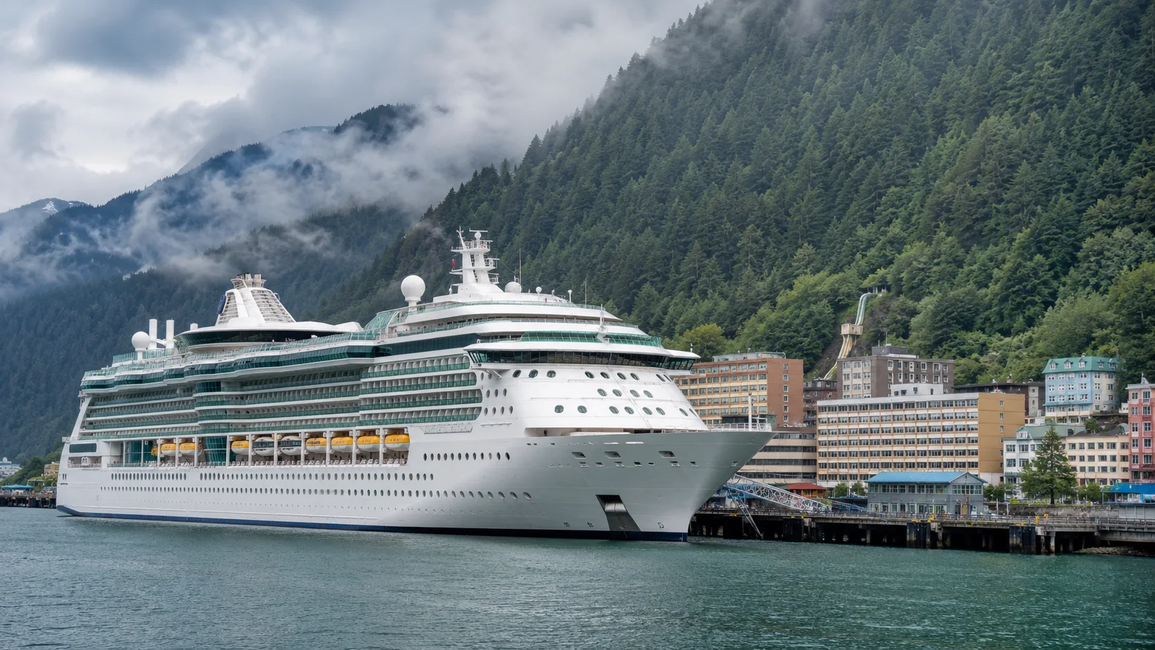 Radiance of the Seas docked in Juneau, Alaska
