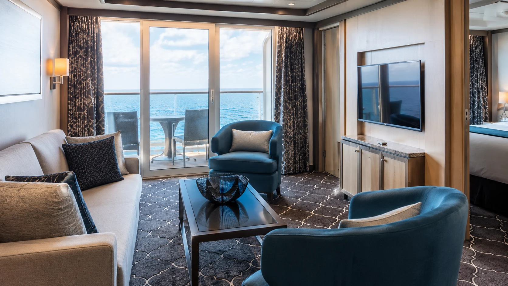 Suite aboard a Royal Caribbean cruise ship