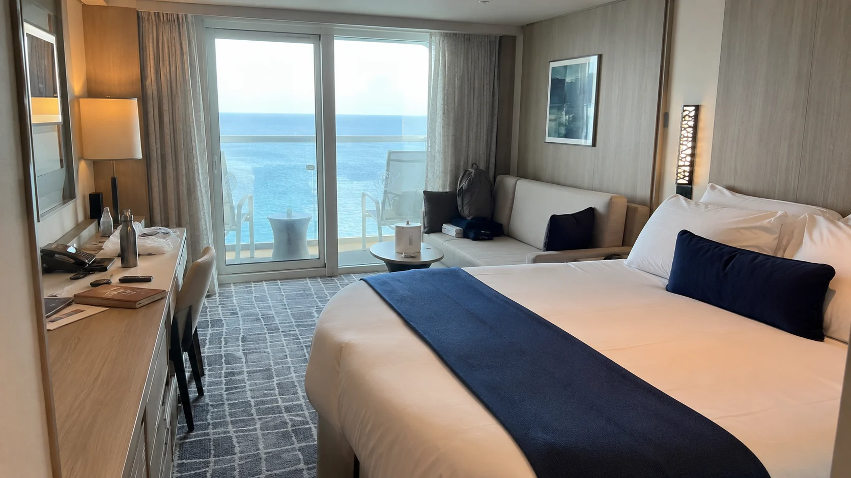 Celebrity Apex Infinite Veranda cabin with a double bed and ocean view