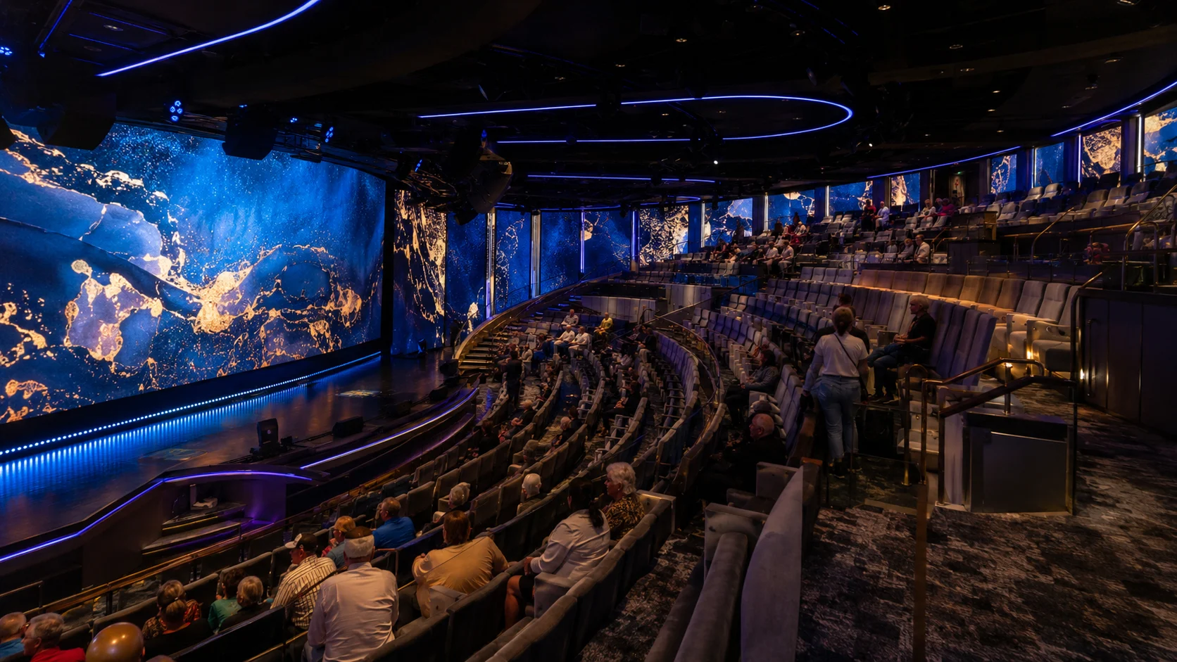 Audience watching a stage show in the Celebrity Ascent Theatre
