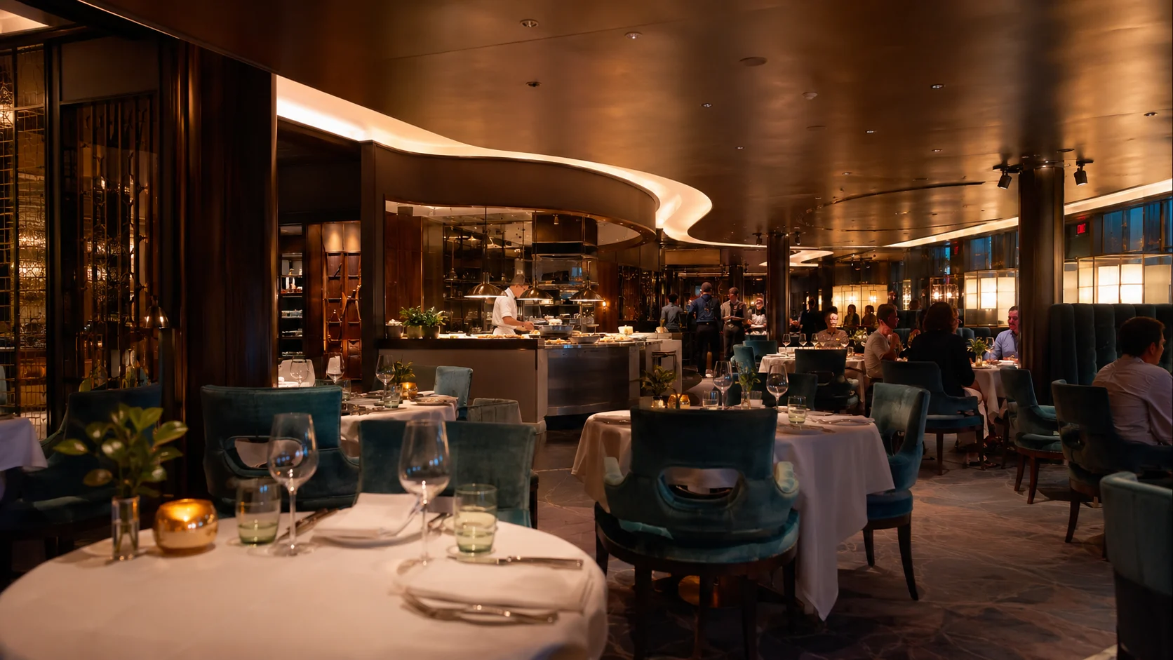 Dining room at Le Voyage restaurant aboard Celebrity Ascent