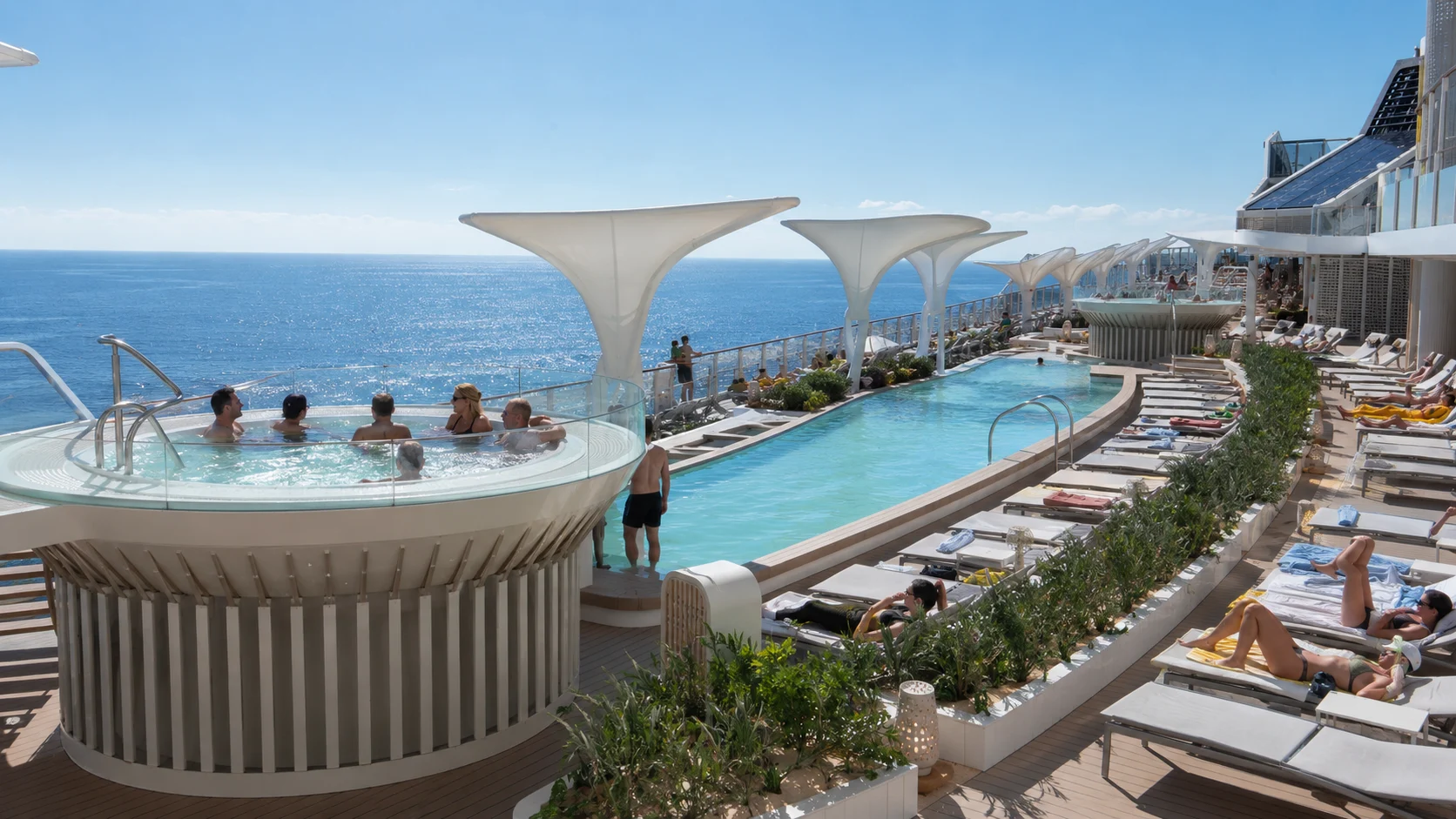 Celebrity Beyond Resort Deck with pool, whirlpool and ocean views