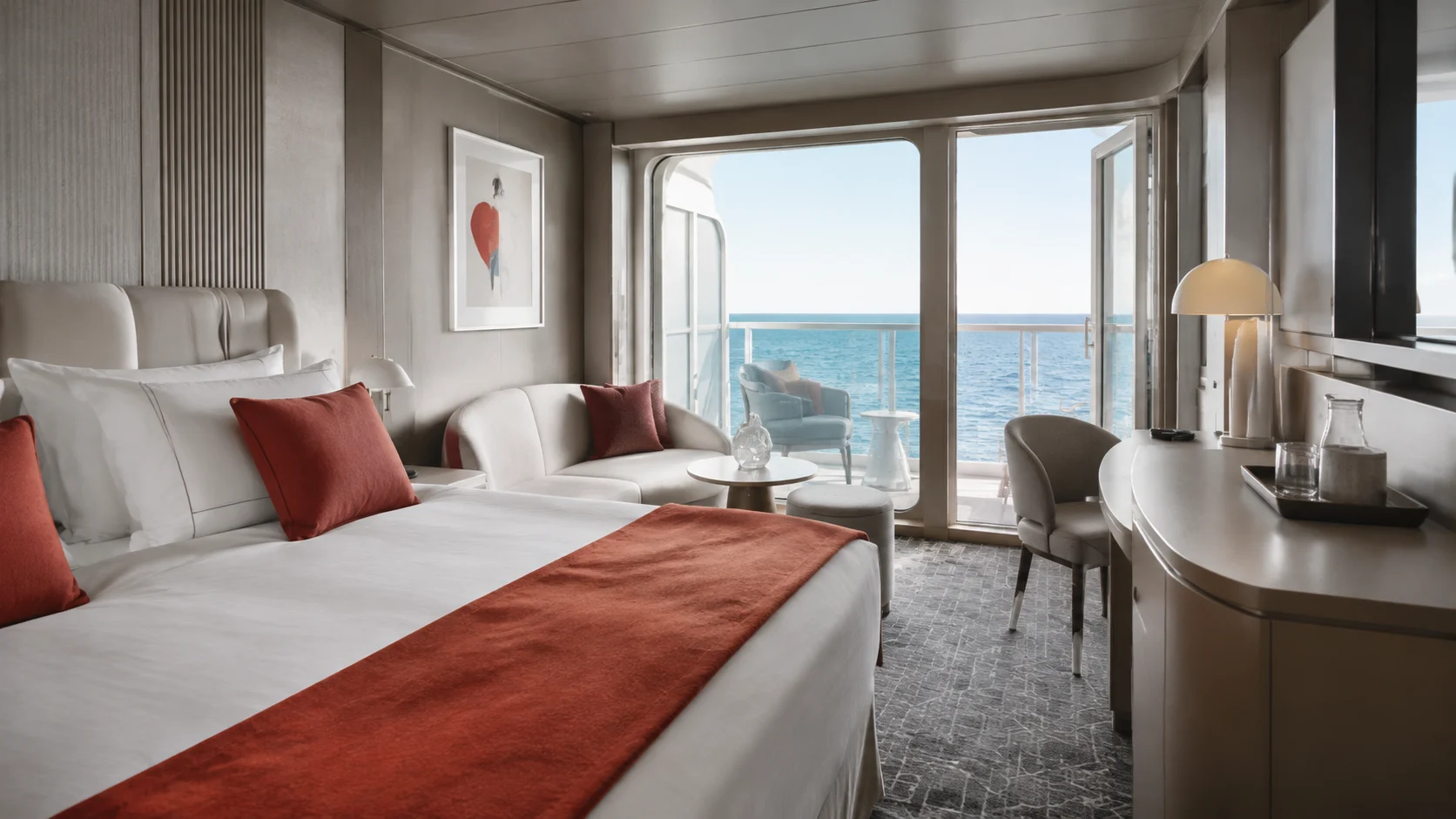 Celebrity Beyond Infinite Veranda cabin with a double bed and ocean view