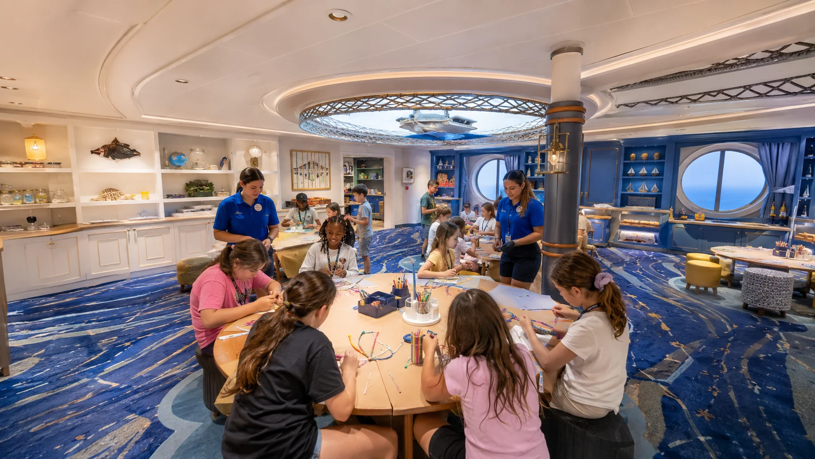 Children doing crafts in the Disney Destiny Oceaneer Club