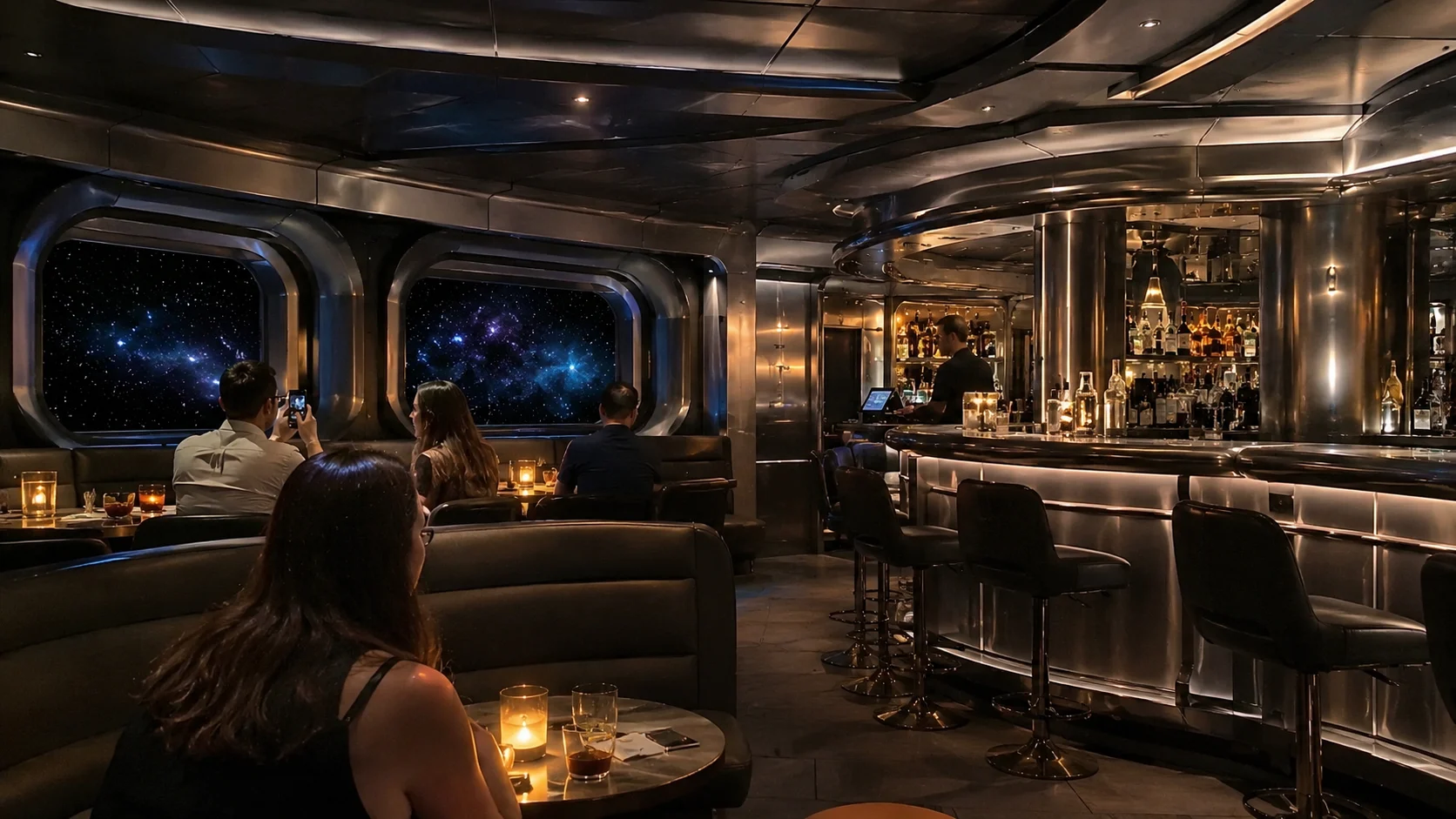 Hyperspace Lounge aboard Disney Wish