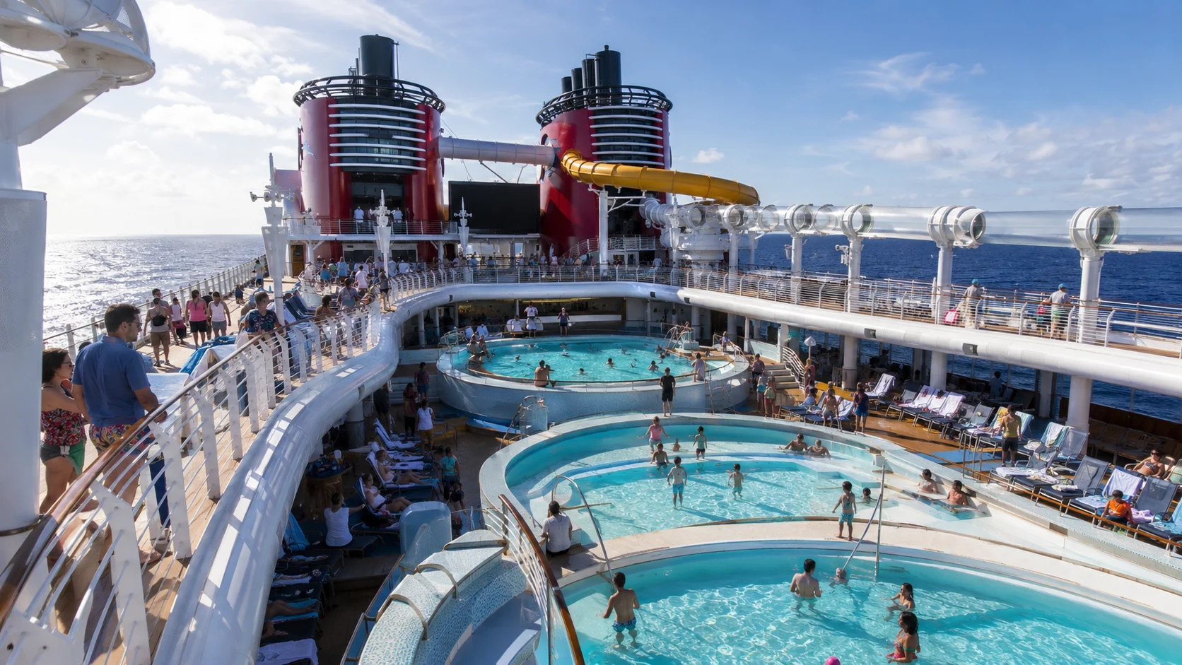 Family pool deck aboard Disney Wish