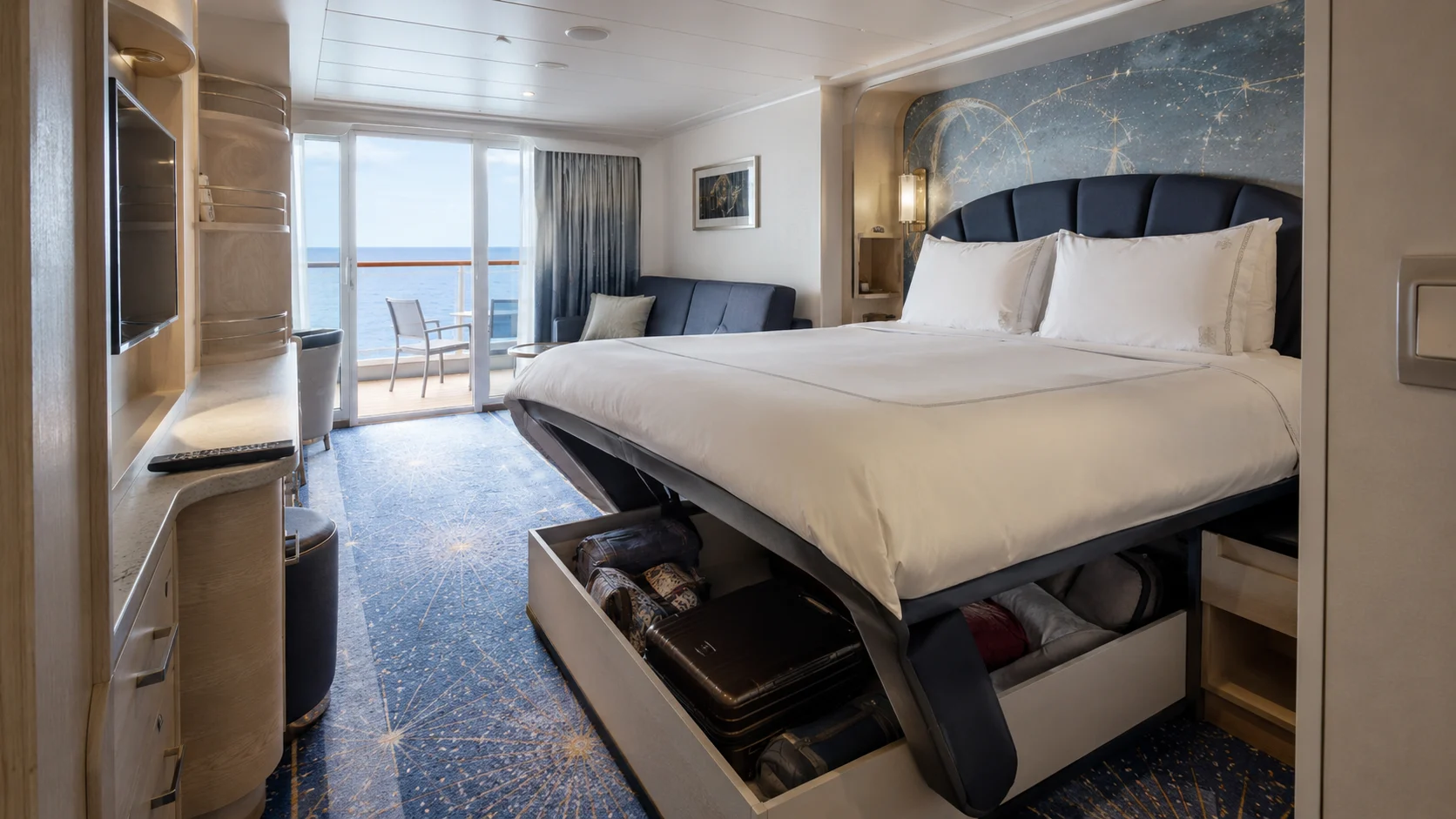Family verandah cabin aboard Disney Wish