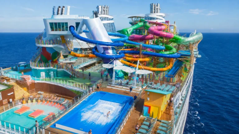 Category 6 waterpark and waterslides aboard Icon of the Seas