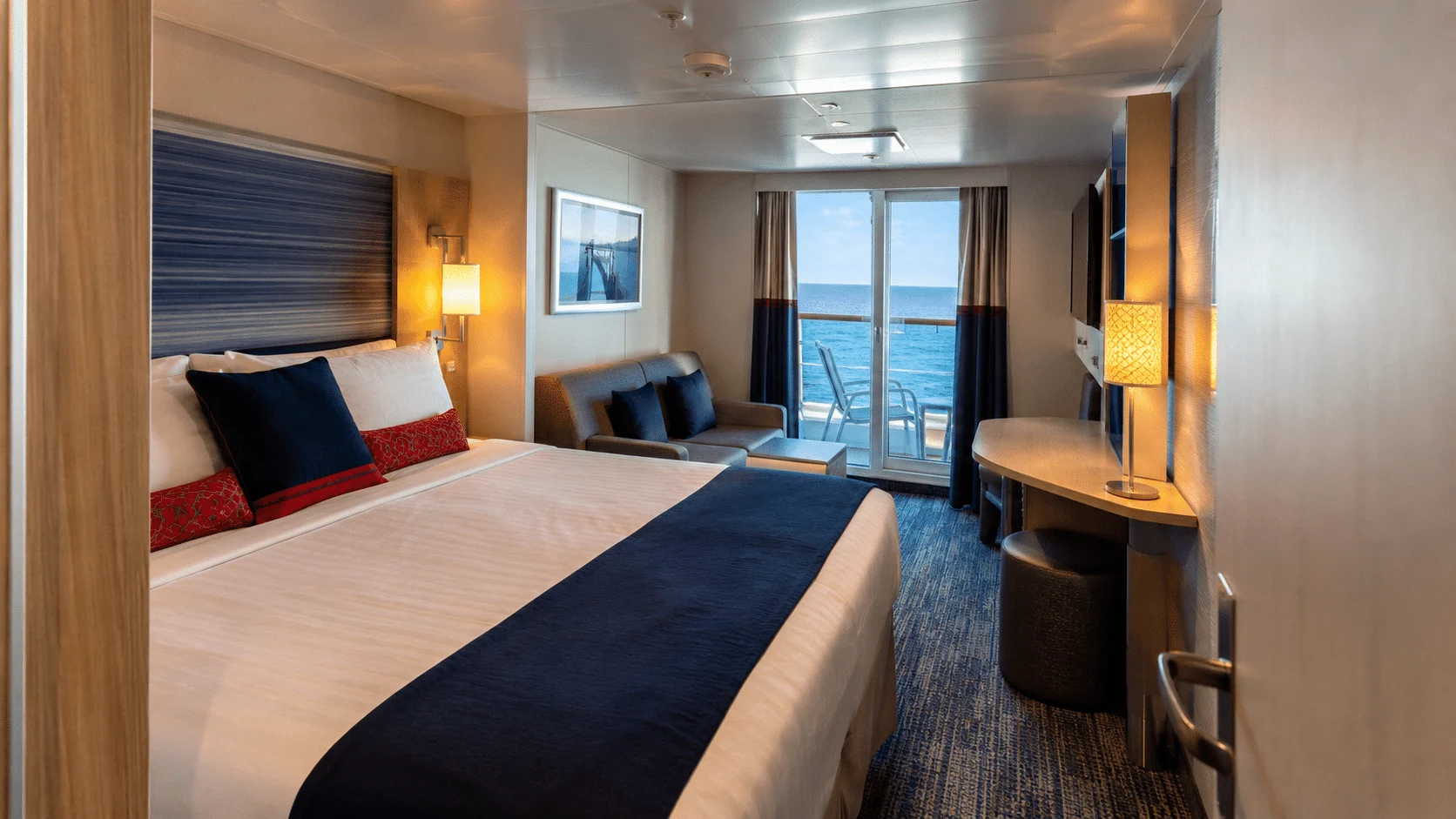 Balcony cabin aboard Mardi Gras