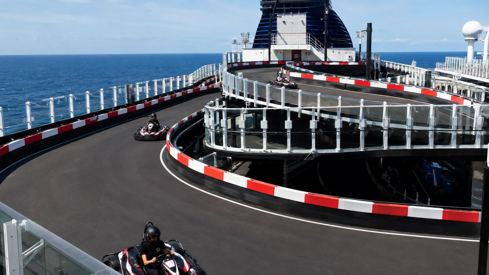 Go-kart racetrack aboard Norwegian Bliss