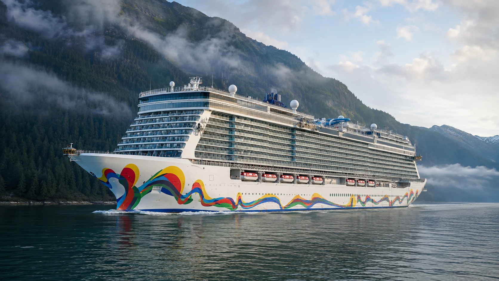 Norwegian Encore sailing at sea