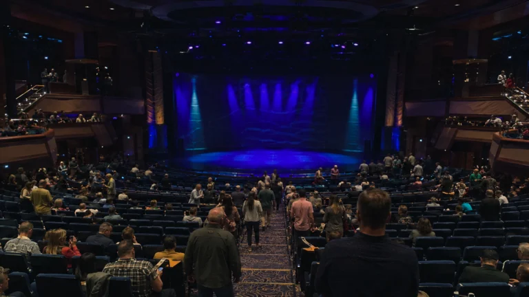Audience waiting for a show in the Norwegian Encore theater