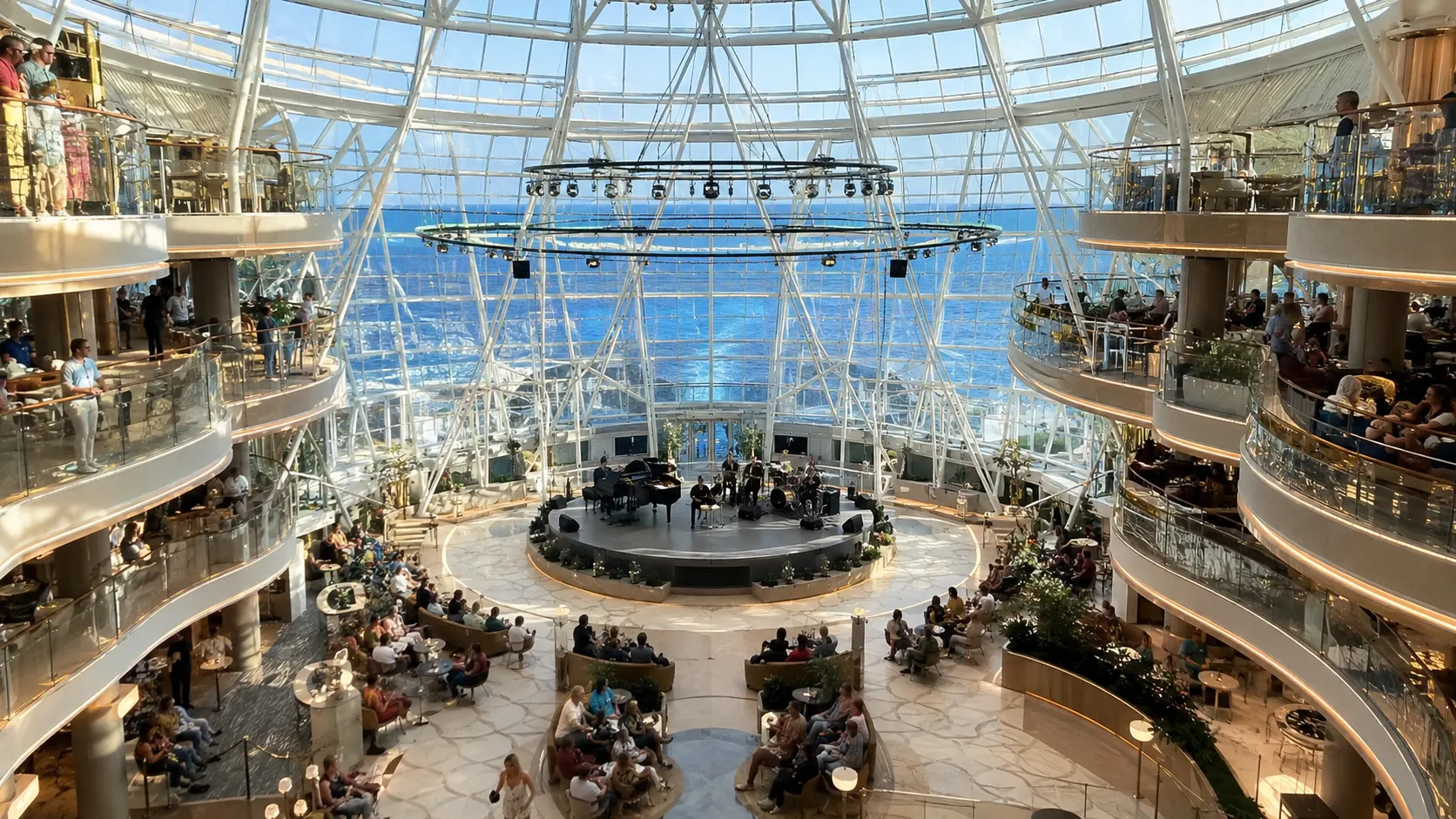 Star Princess Piazza beneath the glass Sphere