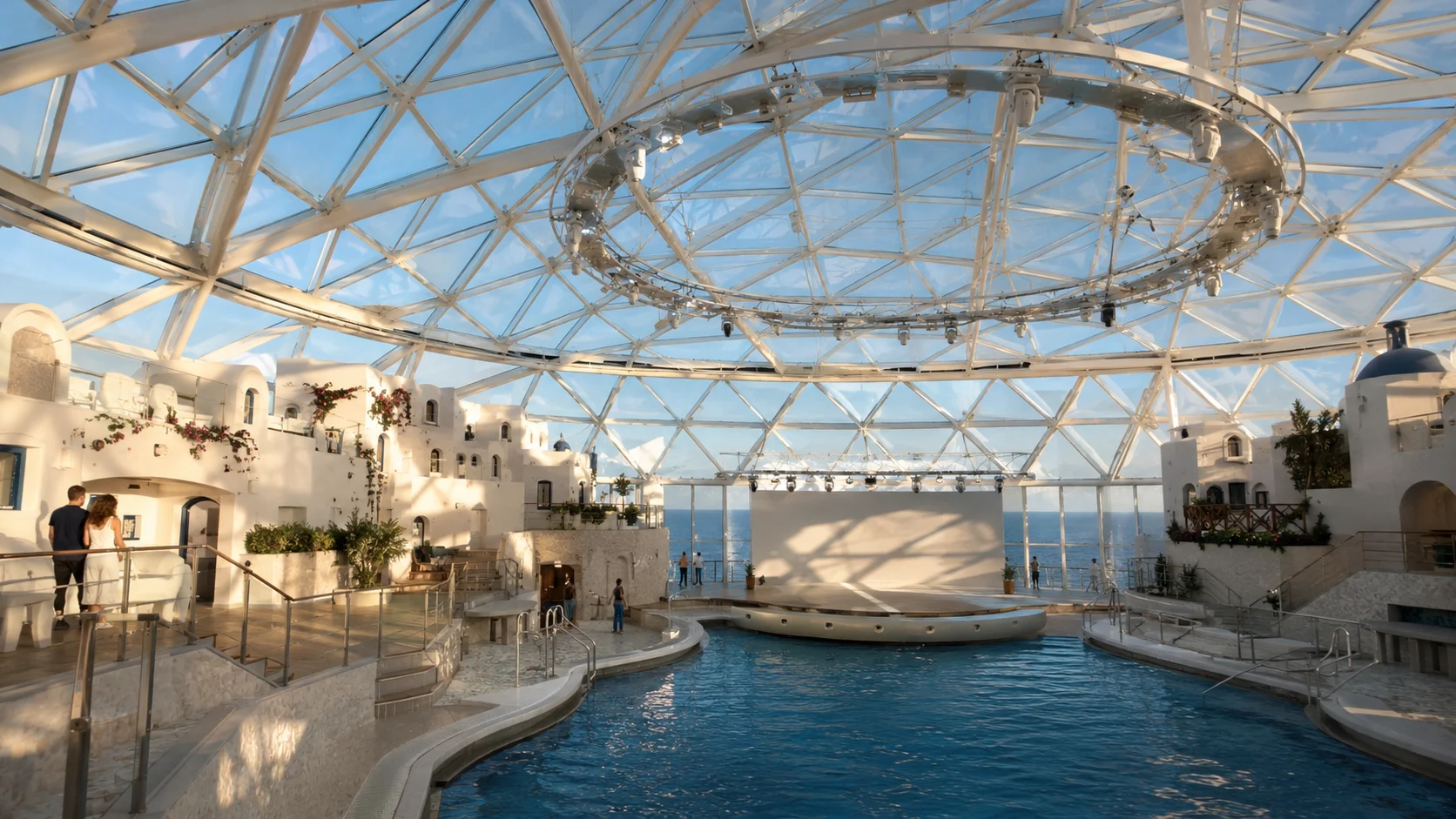 Indoor pool beneath the glass Dome aboard Star Princess