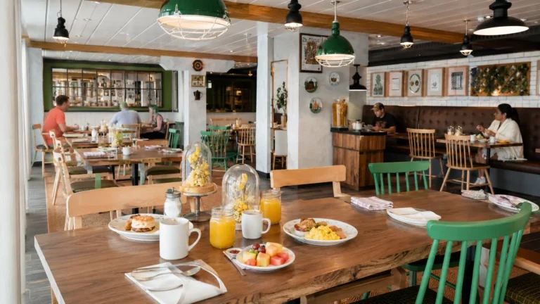 Breakfast table inside The Mason Jar on Wonder of the Seas