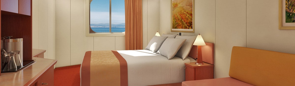 Representative ocean-view room listed by Carnival for Carnival Valor