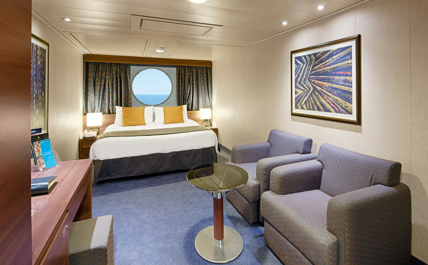 Representative MSC Divina Ocean View stateroom with a porthole